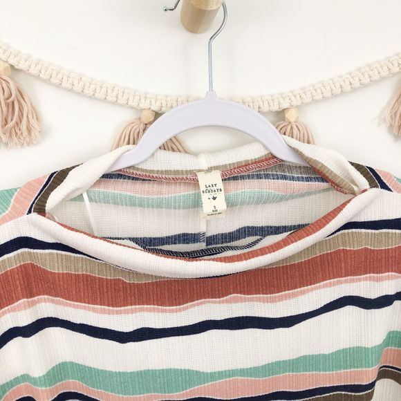 LAZY SUNDAYS Colorful Striped Tie Front Top - Picture 3 of 5